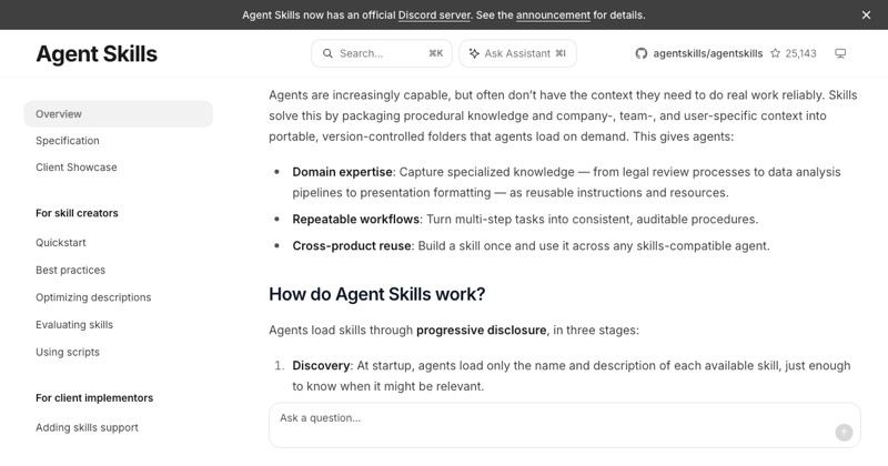 Agent Skills, מסך 2
