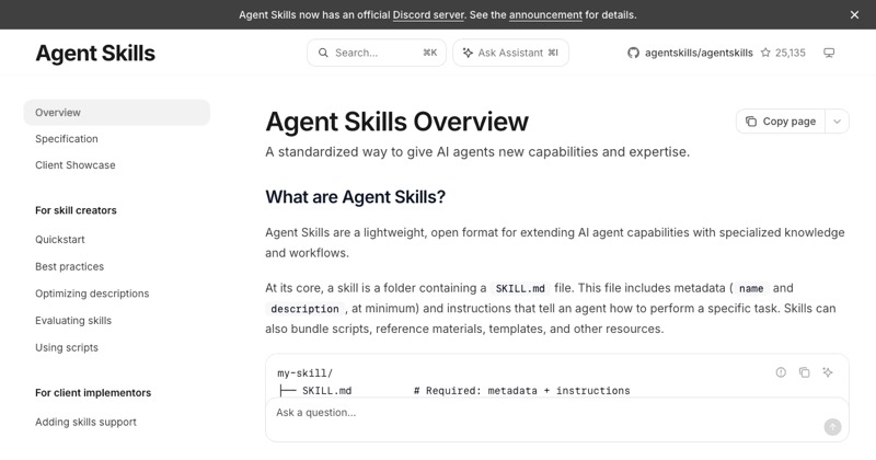 צילום מסך של Agent Skills