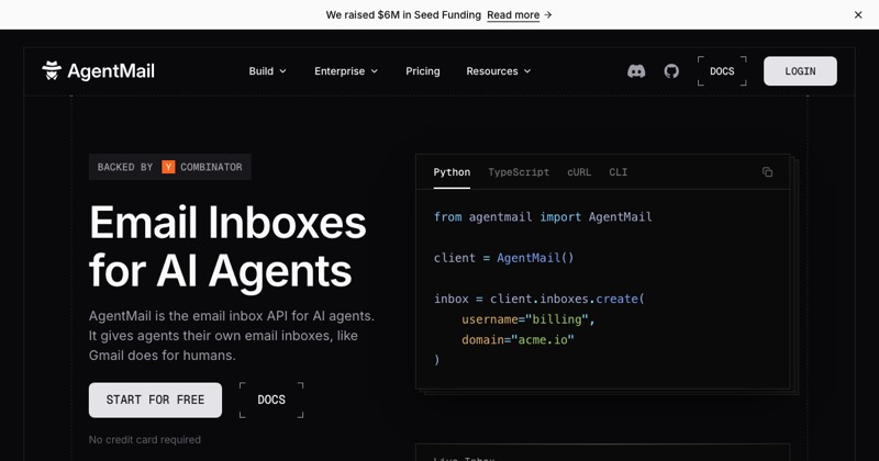 AgentMail, מסך 2