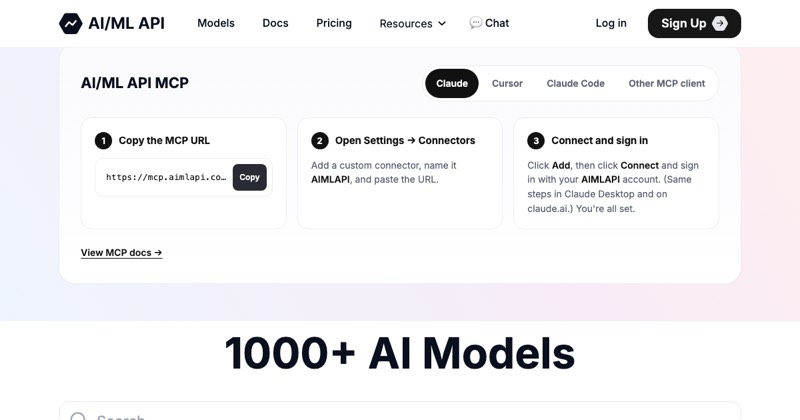 AI/ML API, מסך 2