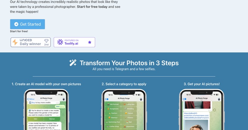 AI Photo Forge, מסך 2
