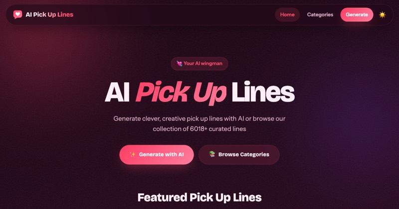צילום מסך של AI Pick Up Lines