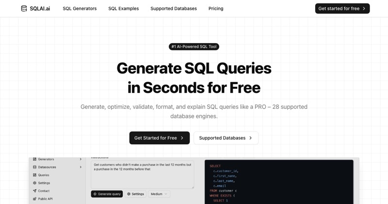 צילום מסך של AI SQL BOT