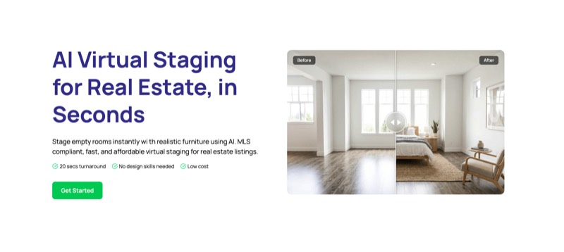 צילום מסך של AI Virtual Staging