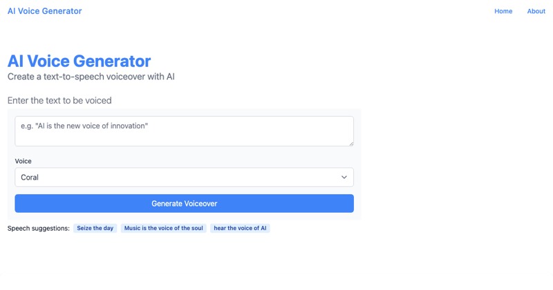 צילום מסך של AI Voice Generator