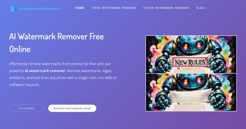 צילום מסך של AI Watermark Remover