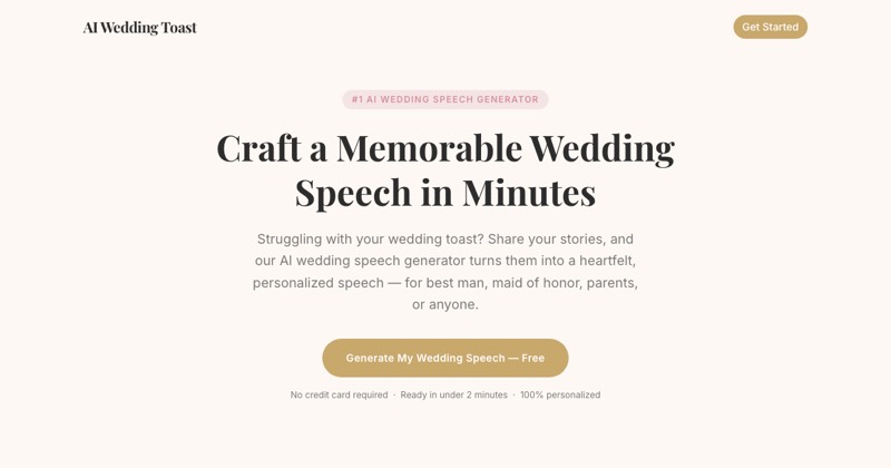צילום מסך של AI Wedding Toast