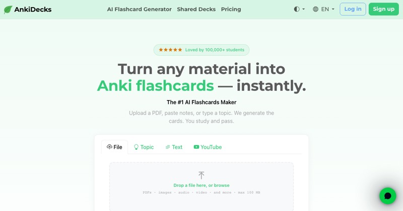 צילום מסך של AnkiDecks AI