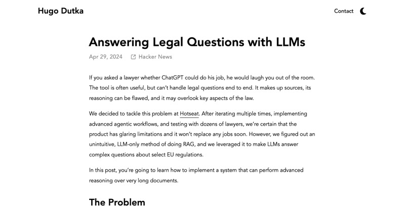 צילום מסך של Answering Legal Questions with LLMs