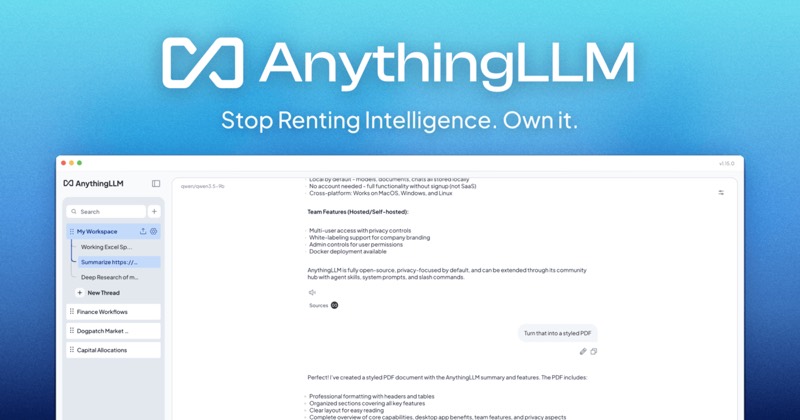 צילום מסך של AnythingLLM
