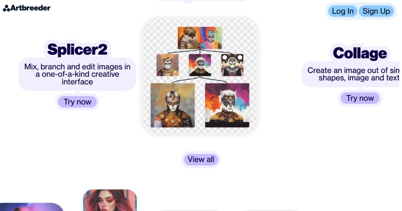 Artbreeder, מסך 2