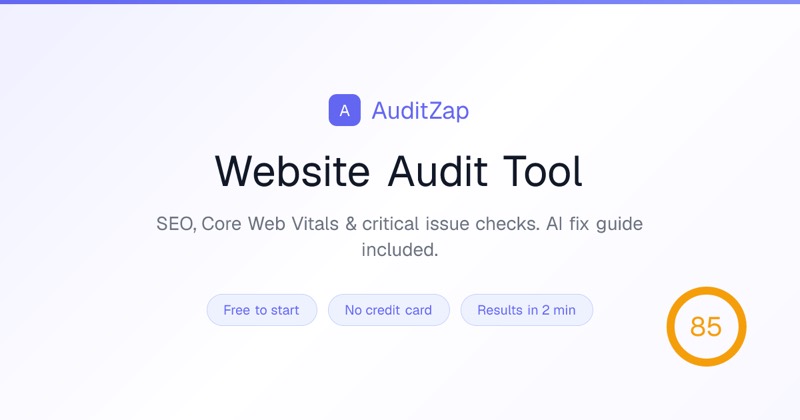 צילום מסך של AuditZap