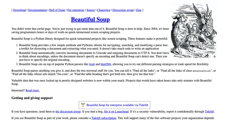 צילום מסך של Beautifulsoup