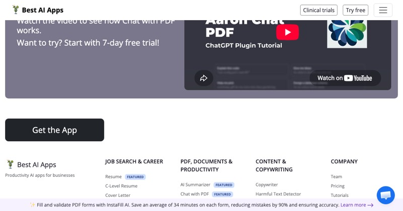 Chat With PDF by Copilot.us, מסך 3