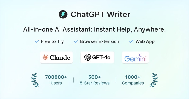 צילום מסך של ChatGPT Writer