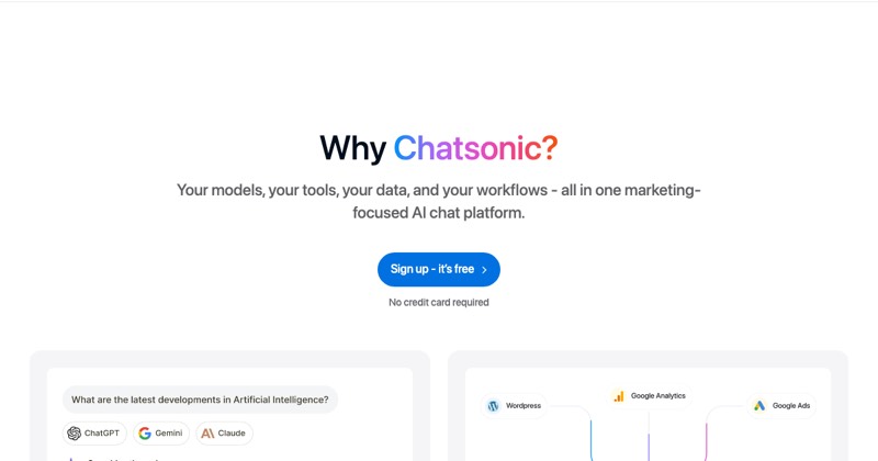ChatSonic, מסך 3