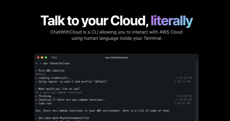 צילום מסך של ChatWithCloud