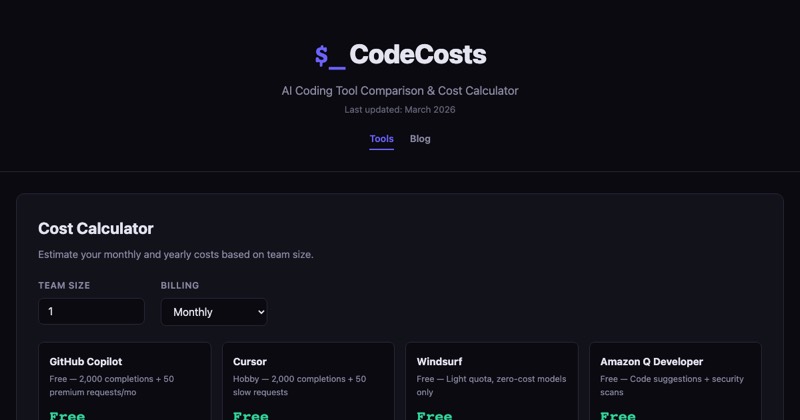 צילום מסך של CodeCosts