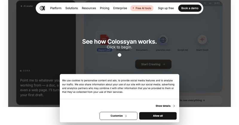Colossyan, מסך 2
