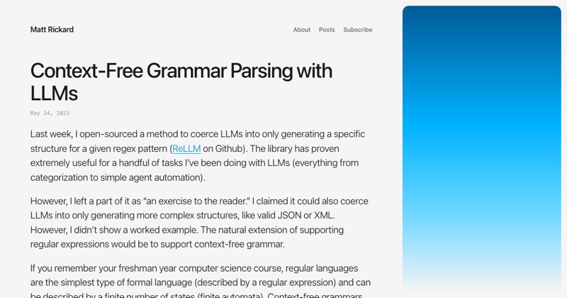 צילום מסך של Context-Free Grammar Parsing with LLMs