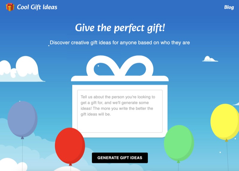 צילום מסך של CoolGiftIdeas