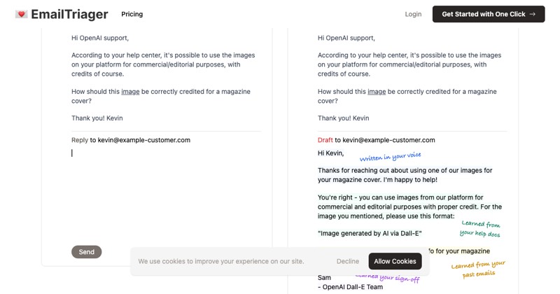 EmailTriager, מסך 3