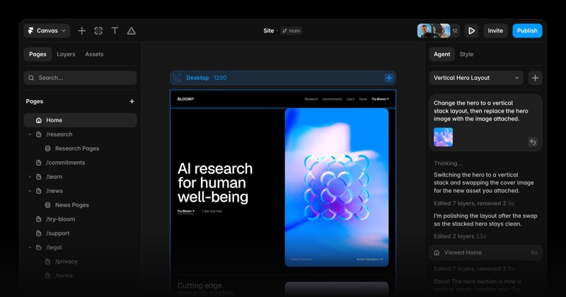 צילום מסך של Framer AI