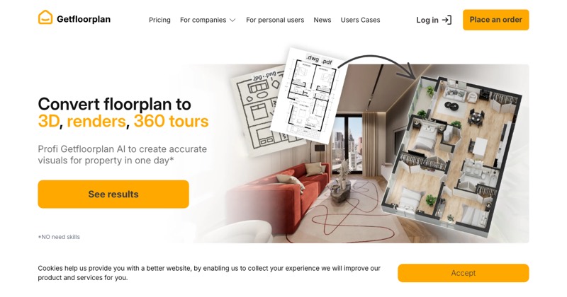 צילום מסך של Getfloorplan