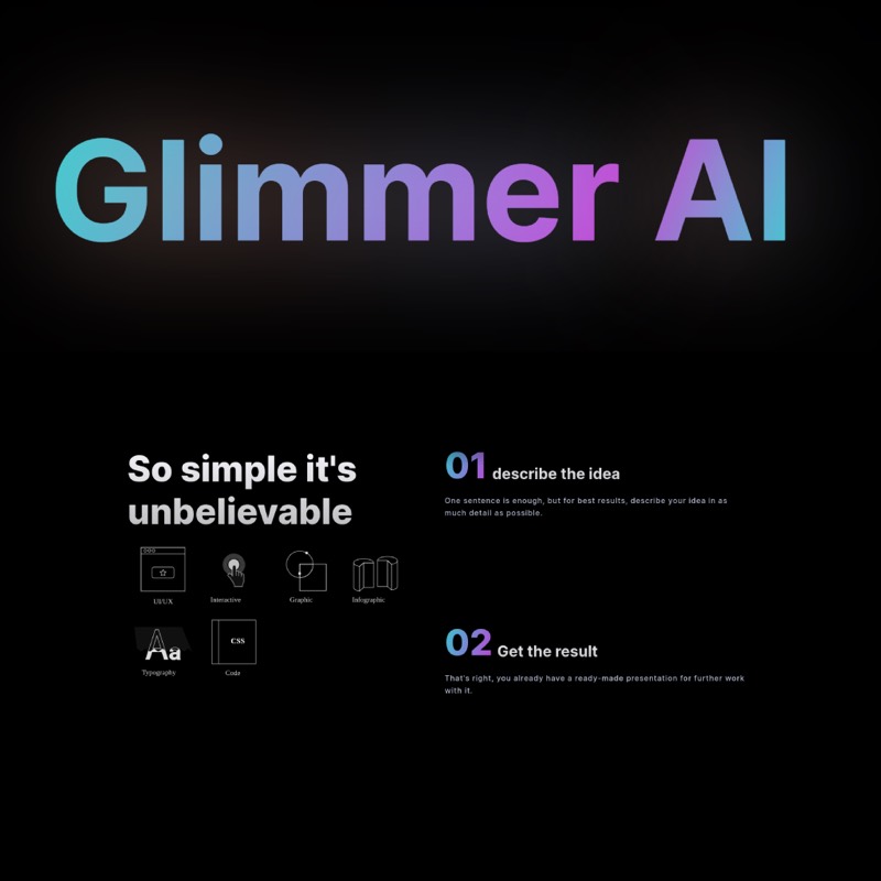 צילום מסך של Glimmer AI