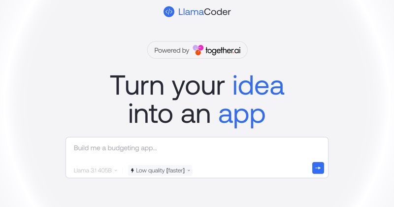 צילום מסך של LlamaCoder