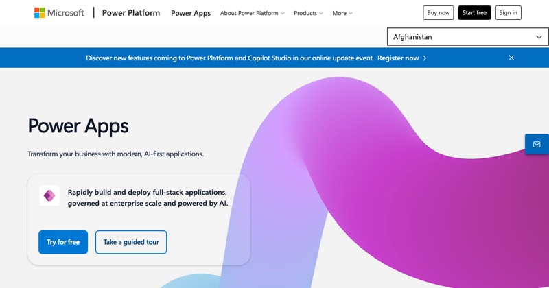 צילום מסך של Microsoft Power Apps