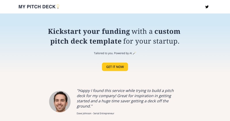 צילום מסך של My Pitch Deck