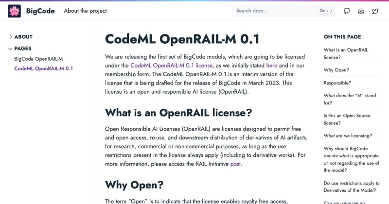 צילום מסך של OpenRAIL-M v1