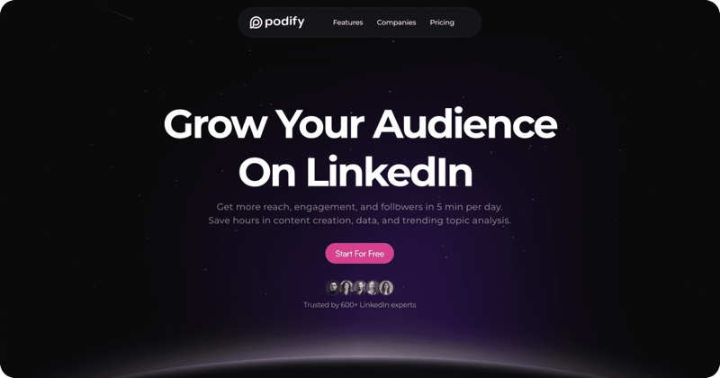 צילום מסך של Podify.io