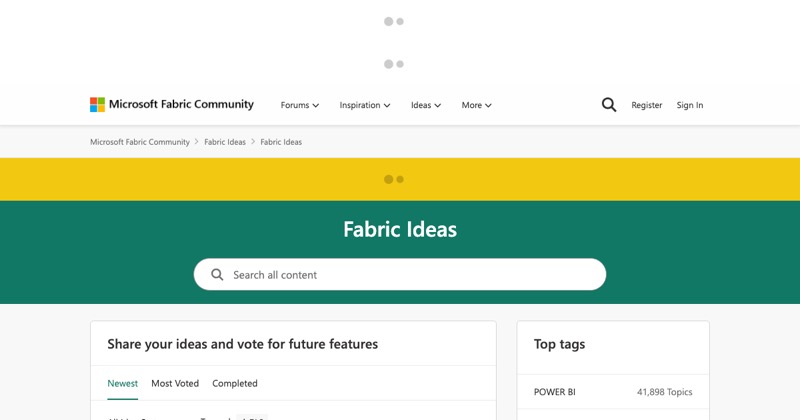 צילום מסך של Power BI Ideas