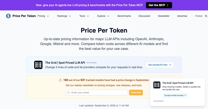 צילום מסך של Price Per Token