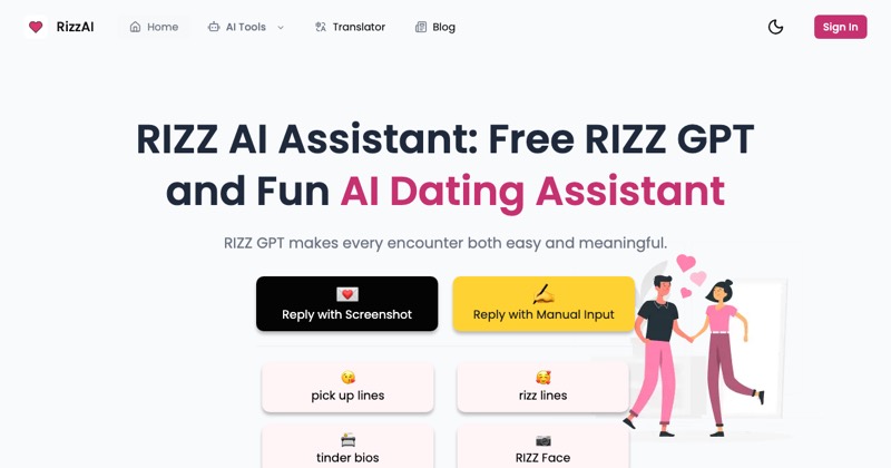 צילום מסך של RIZZ AI