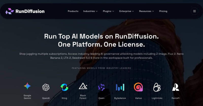 RunDiffusion, מסך 3