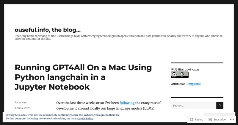 צילום מסך של Running GPT4All On a Mac Using Python langchain in a Jupyter Notebook