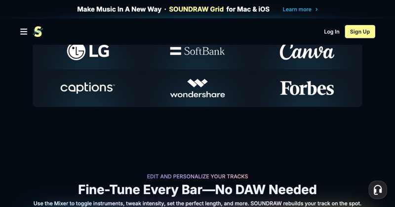 Soundraw, מסך 2
