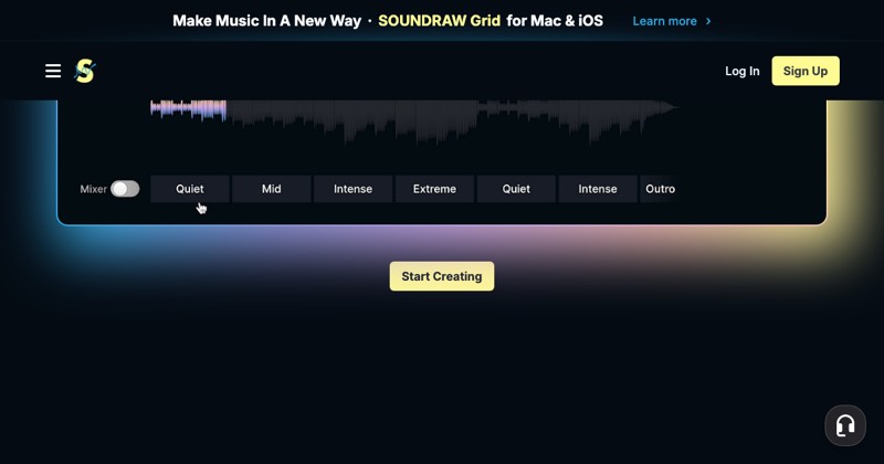 Soundraw, מסך 3