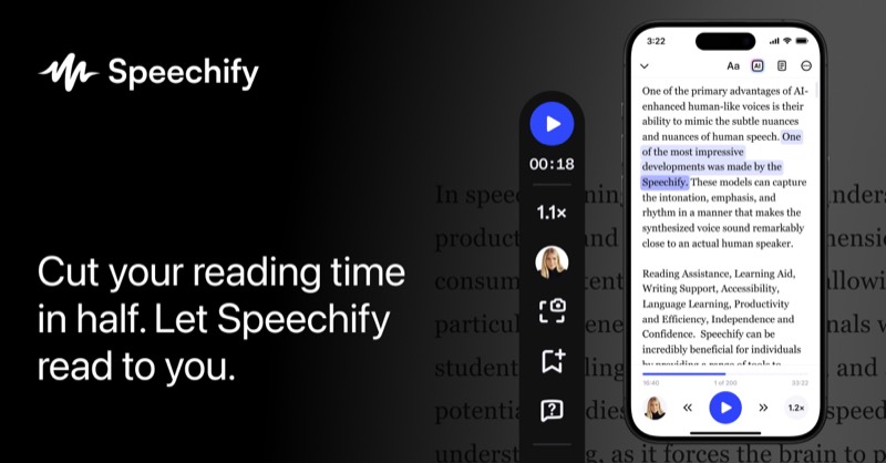 צילום מסך של Speechify