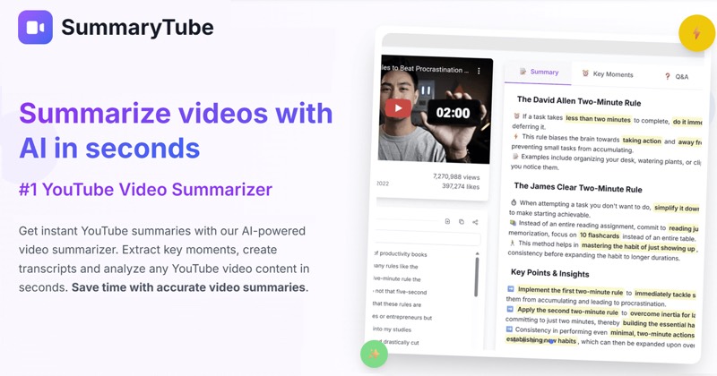 צילום מסך של SummaryTube.com