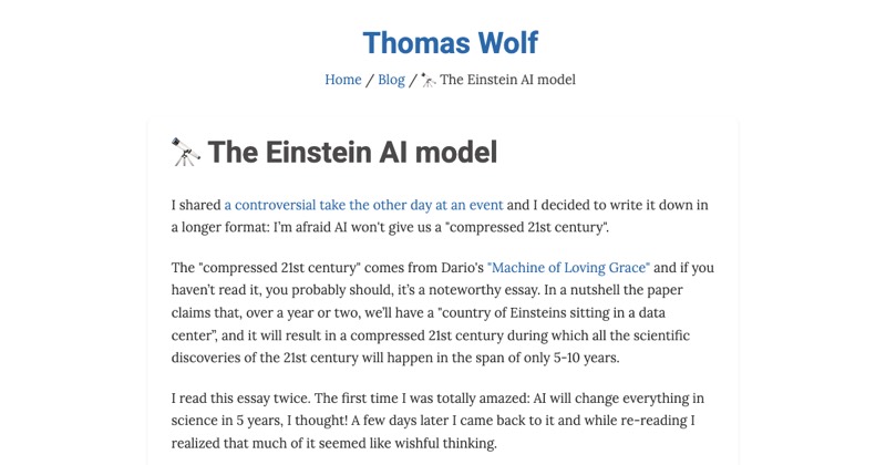 צילום מסך של 🔭 The Einstein AI model