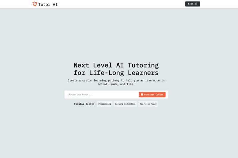 צילום מסך של TutorAI