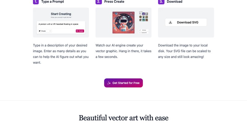 VectorArt.ai, מסך 2