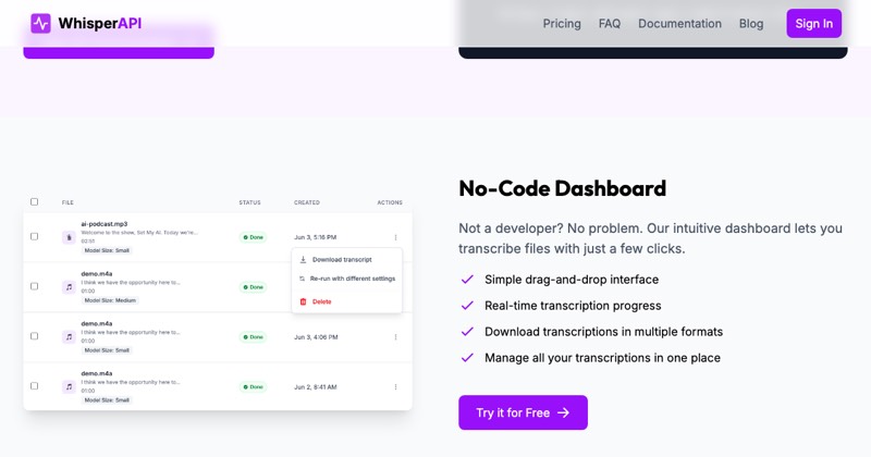 Whisper API, מסך 3