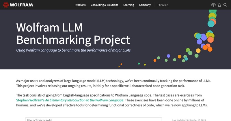 צילום מסך של Wolfram LLM Benchmarking Project