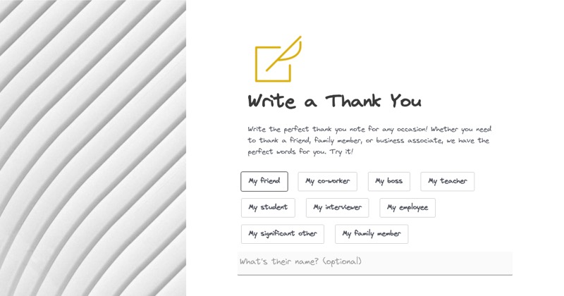 צילום מסך של Write A Thank You
