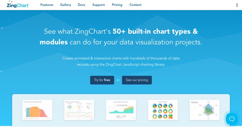 צילום מסך של ZingChart